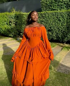 Orange on black skin